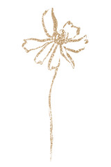 Gold flower png sticker, glitter design on transparent background