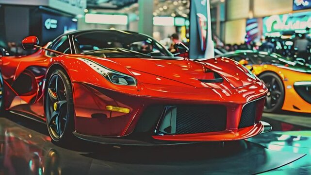 Sports car at a car exhibition.