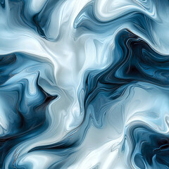 Obraz premium Abstract marble seamless pattern with fluid blue and white swirls