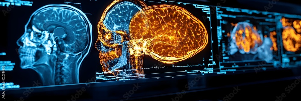 Poster cutting-edge brain imaging technology revealing intricate neural connections and cognitive functions