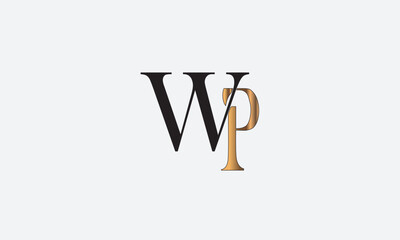 WP, PW, W, P Abstract Letters Logo Monogram