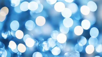 Fototapeta premium Gentle blue bokeh lights blend together to evoke a calming ambiance, perfect for creative applications or digital backgrounds