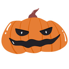 Halloween pumpkin, retro, groovy style, Happy Halloween.