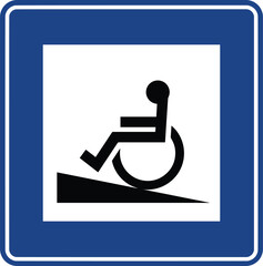 Ramp Pedestrian Overpass, Road signs in Turkey. Standard traffic signs on Turkish highways. (Turkish: Karayollari standart trafik isaret levhalari, Bilgi isaretleri)