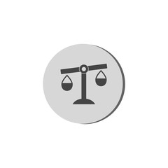 Scales balance icon isolated on white background.