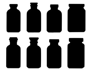 Silhouette of bottles