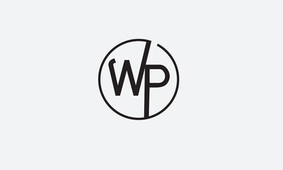 WP, PW, W, P Abstract Letters Logo Monogram