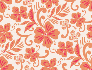 Seamless Boho Floral Pattern 