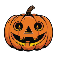 Smiling Jack OLantern Halloween Pumpkin Vector Illustration Cartoon style Isolated on white backgrou