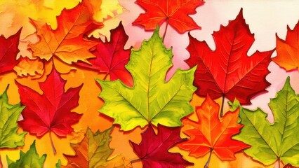 Fototapeta premium abstract watercolor autumn leaves background
