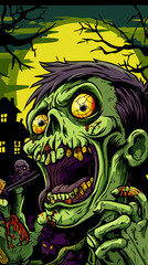 Halloween invitation to zombie party vector image