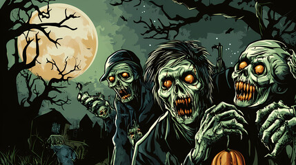 Halloween invitation to zombie party vector image