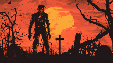 Obraz premium Halloween invitation to zombie party vector image