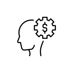 Financial advisor outline icons, minimalist vector illustration ,simple transparent graphic element .Isolated on white background