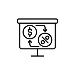 Financial advisor outline icons, minimalist vector illustration ,simple transparent graphic element .Isolated on white background