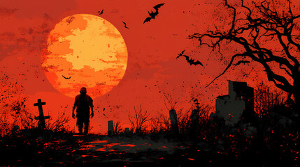 Naklejka premium Halloween invitation to zombie party vector image