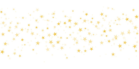 Gold stars vector background, sparkling Christmas confetti falling isolated. Shining flying golden stars glitter backdrop, sparkle border