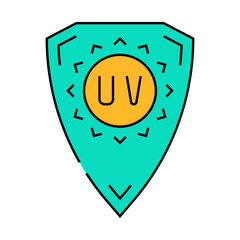 uv protection product label warning line icon vector. uv protection product label warning sign. isolated symbol illustration