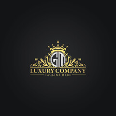 Royal Luxury Company Logo Design with Gold Elements