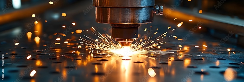 Leinwandbilder intense sparks and flames erupt from a skilled metalsmith's welding torch as they meticulously work 