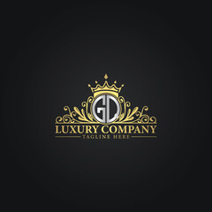 Royal Luxury Company Logo Design with Gold Elements