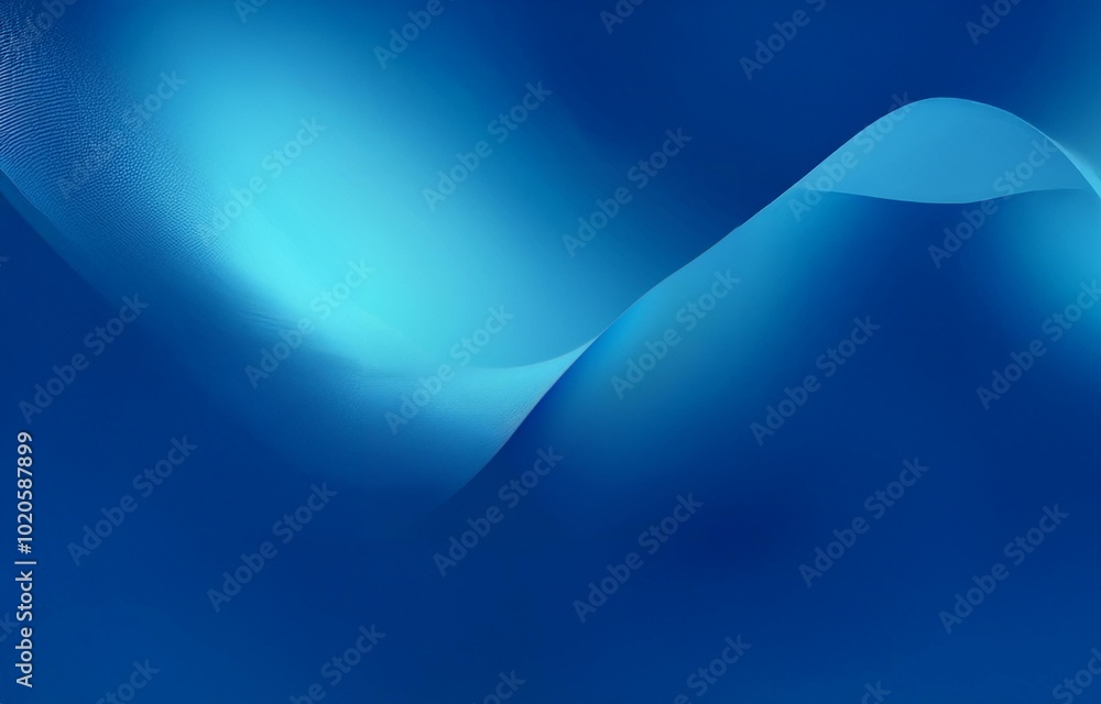 Poster abstract blue background with a wave-like shape in the center