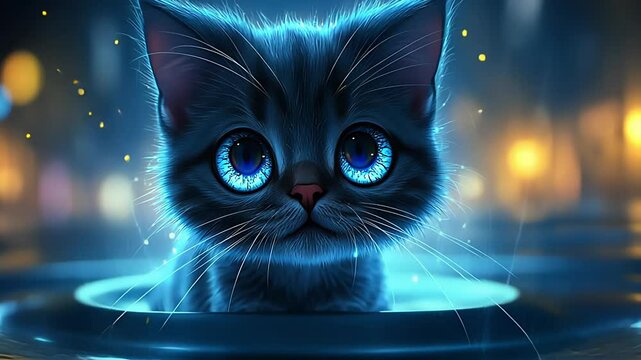 cute cartoon ghost cat. Happy Halloween Holidays. Created with Generative AI.