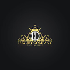 Luxury Monogram Logo with Crown and Flourish Design