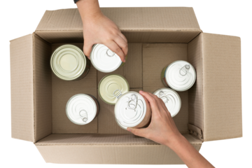 Png Canned food donation mockup for charity campaign