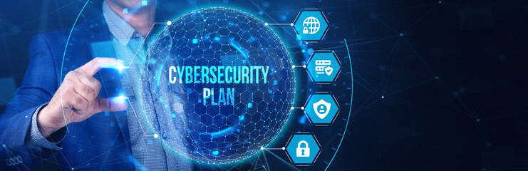 Cyber security data protection business technology privacy concept. CYBERSECURITY PLAN.