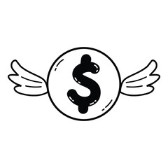 Fototapeta premium Dollar doodle sign symbol illustration