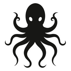 A Vector Illustration of an octopus silhouette in black color, a vector art illustration