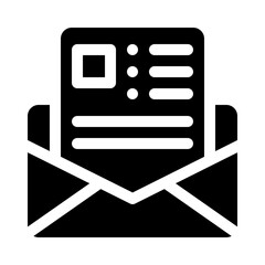 Fototapeta premium Newsletter glyph icon