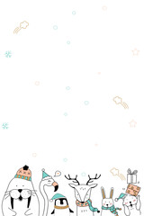 Christmas cartoon animal png festive holiday theme