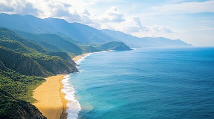Fototapeta premium view of the coast of the sea