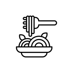 Spaghetti outline icons, minimalist vector illustration ,simple transparent graphic element .Isolated on white background