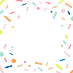 Colorful sprinkles png frame background, cute pastel ice-cream design