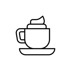 Obraz premium Cappuccino outline icons, minimalist vector illustration ,simple transparent graphic element .Isolated on white background