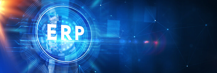 Business, Technology, Internet and network concept. Enterprise resource planning ERP concept.