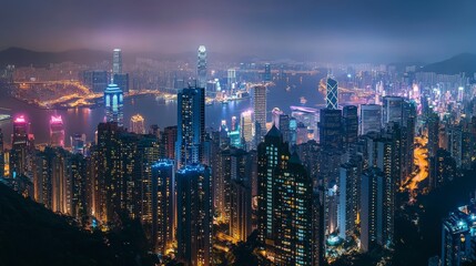 Obraz premium city skyline at night