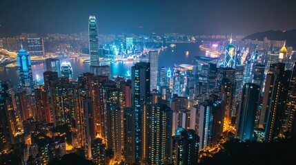 Obraz premium city skyline at night