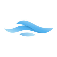 Sea wave png sticker, animated water clipart, blue logo element for business transparent design