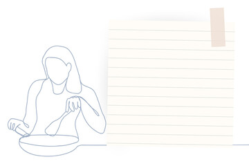 Blank note png frame, person cooking element graphic