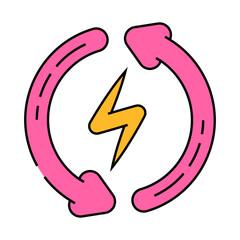 auto reset product label caution line icon vector. auto reset product label caution sign. isolated symbol illustration