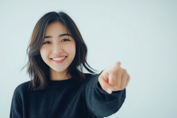 woman showing thumbs up