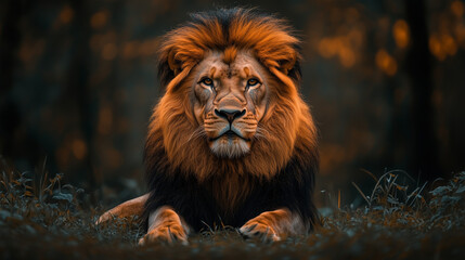 Fototapeta premium portrait of a lion Generative AI 
