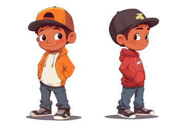 character cartoon Hip Hop boy, illustration