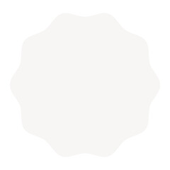 White badge png sticker, flat geometric design on transparent background