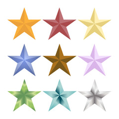 Set-of-multi-colored-geometric-stars.Vector.