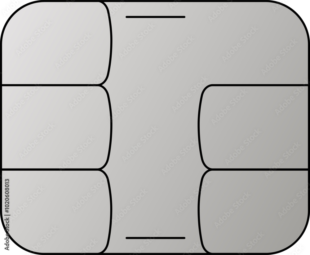 Poster emv chip silver vector icon. contactless payment at terminals and atms. square computer microchips f
